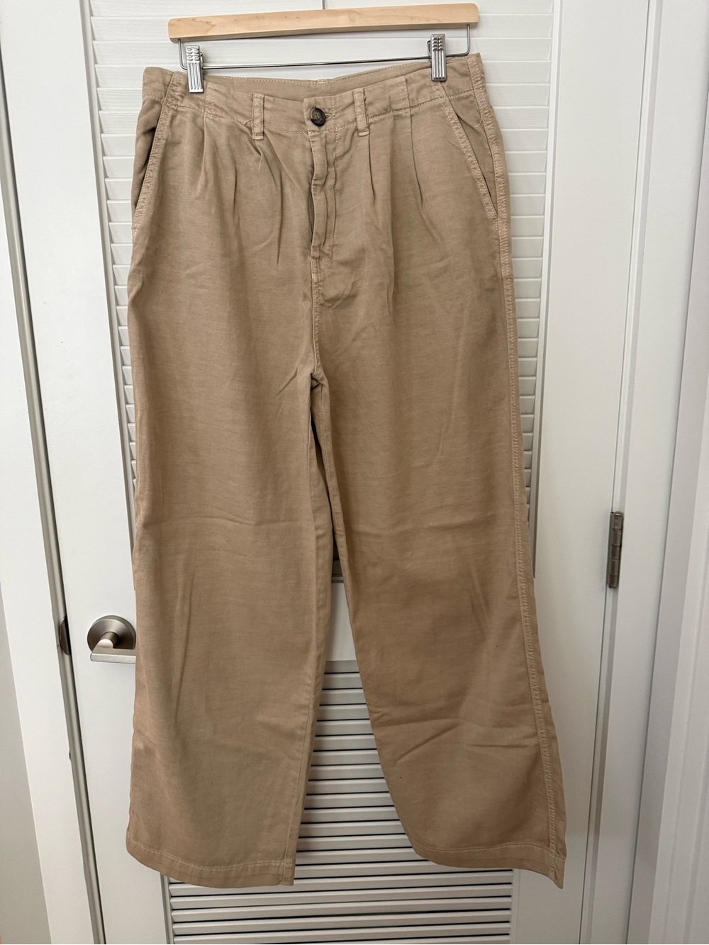 Free People Wide-Leg Chinos in Tan